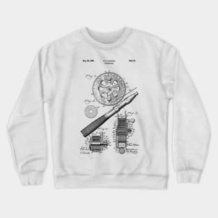 PATENT DRAWING / 1906 - Fishing Reel - black Crewneck Sweatshirt